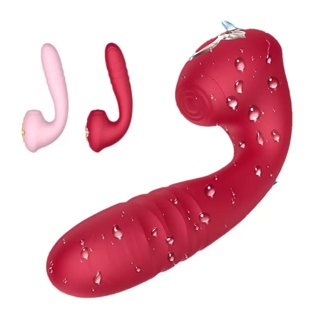 Sucking Vibration Telescopic Vibrator Female Erotic Masturbation Device Adult Products