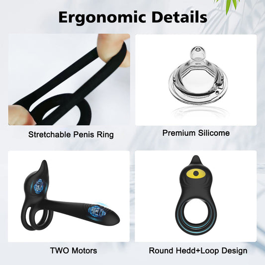 Wireless Remote Control Vibration Horseshoe Ring Male And Female Co-shock Device
