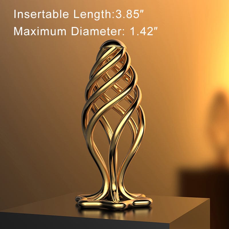 Gold Stainless Steel Hollow Anal Plug For Male And Female Anal Expansion