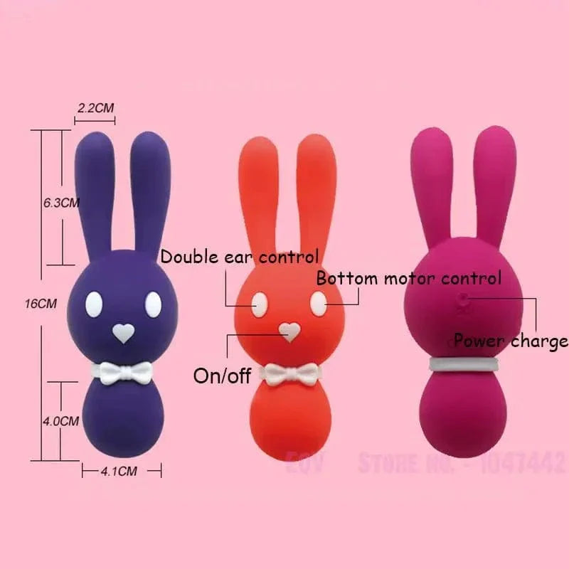 Bunny Vibrator Nipple Clamps Estimulador Clitoris Vibrator