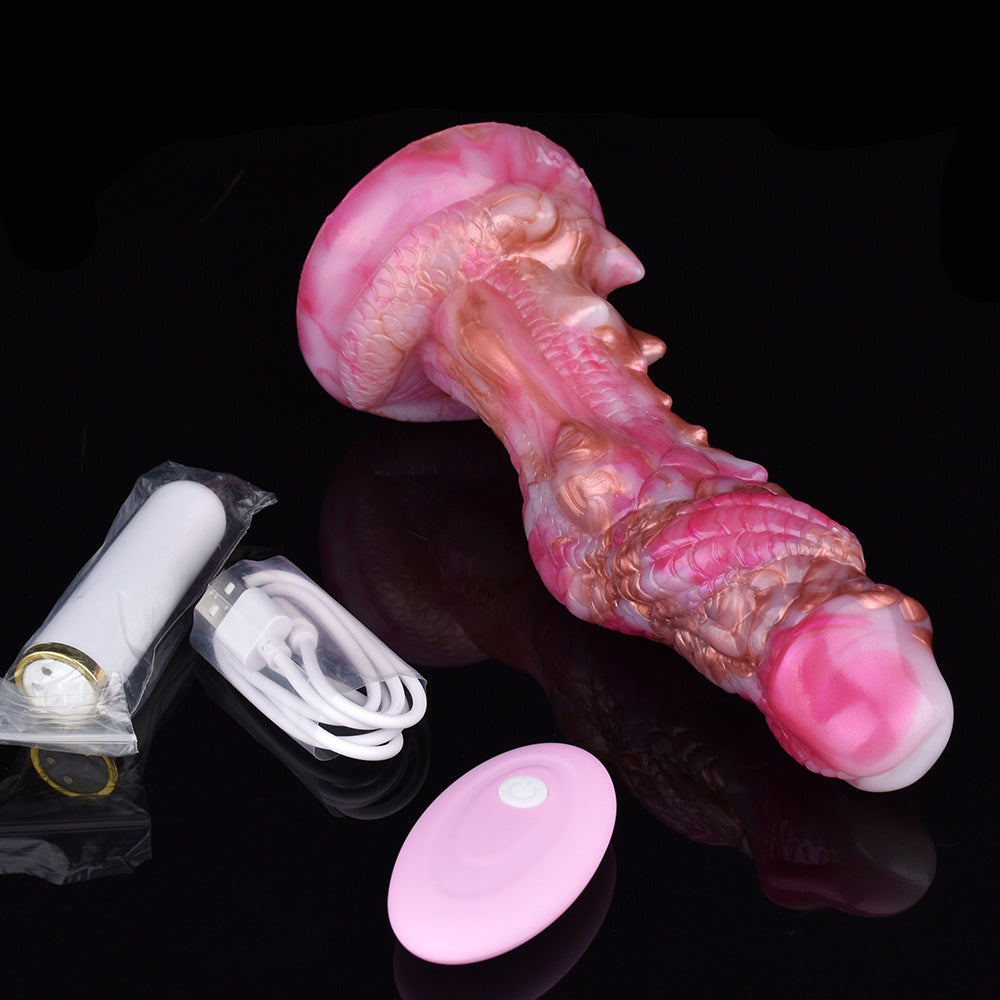 Magnetic Charging Vibrating Dildo – Platinum Silicone Clit & Private Massager for Men and Women