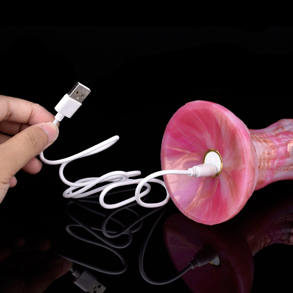 Magnetic Charging Vibrating Dildo – Platinum Silicone Clit & Private Massager for Men and Women