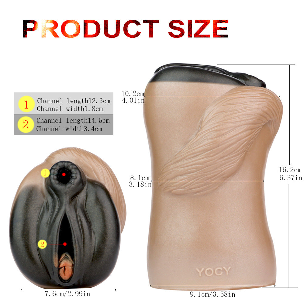 New brown horse simulated vagina and anus masturbation mold, male penis training air cup