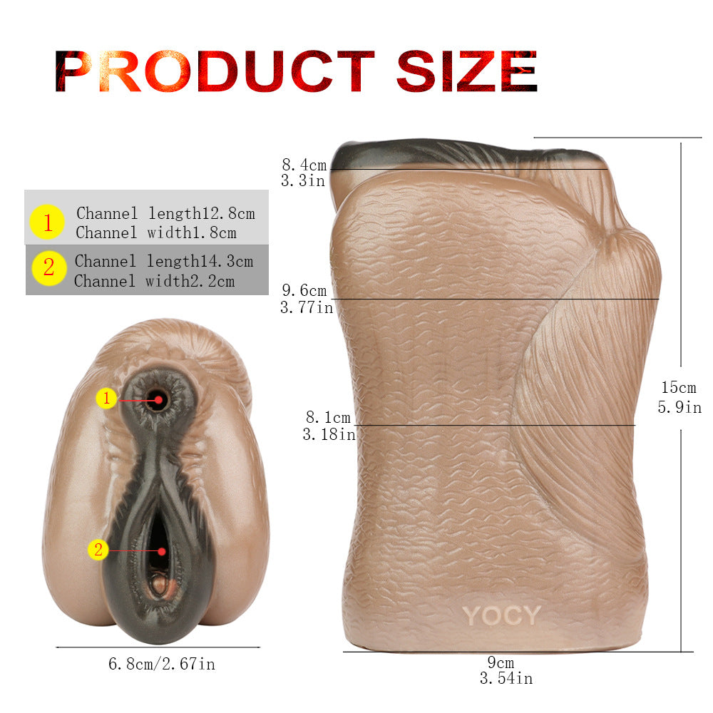 New brown horse simulated vagina and anus masturbation mold, male penis training air cup