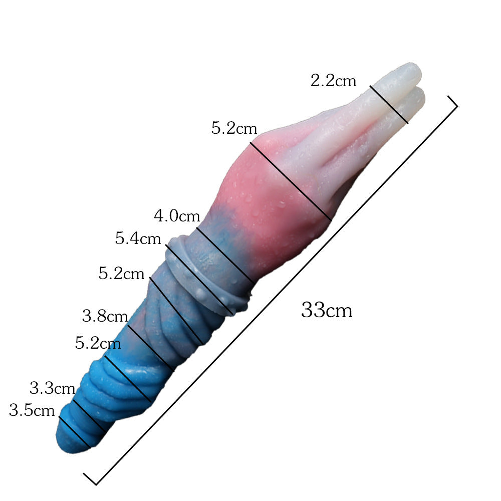Double-headed penis androgynous palm animal dildo double-headed dragon sex toy anal plug