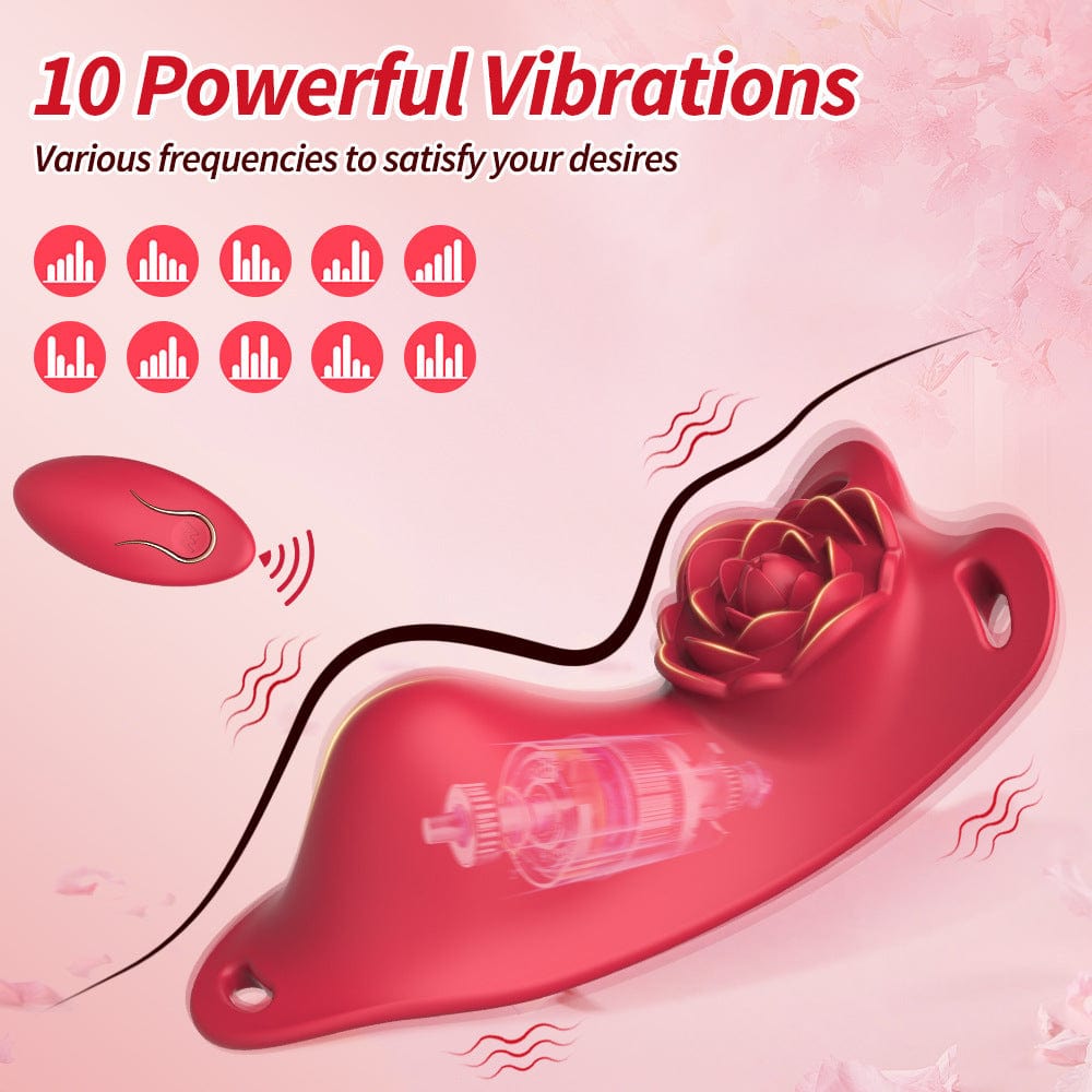 Rose Wearalbe Clitoral Massage Vibrator with Panty & Remote Control