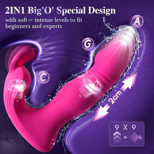 3 In 1 Bunny Wearable Thrusting G Spot Vibrator App Remote Control