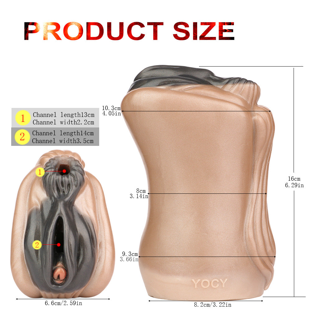 New brown horse simulated vagina and anus masturbation mold, male penis training air cup