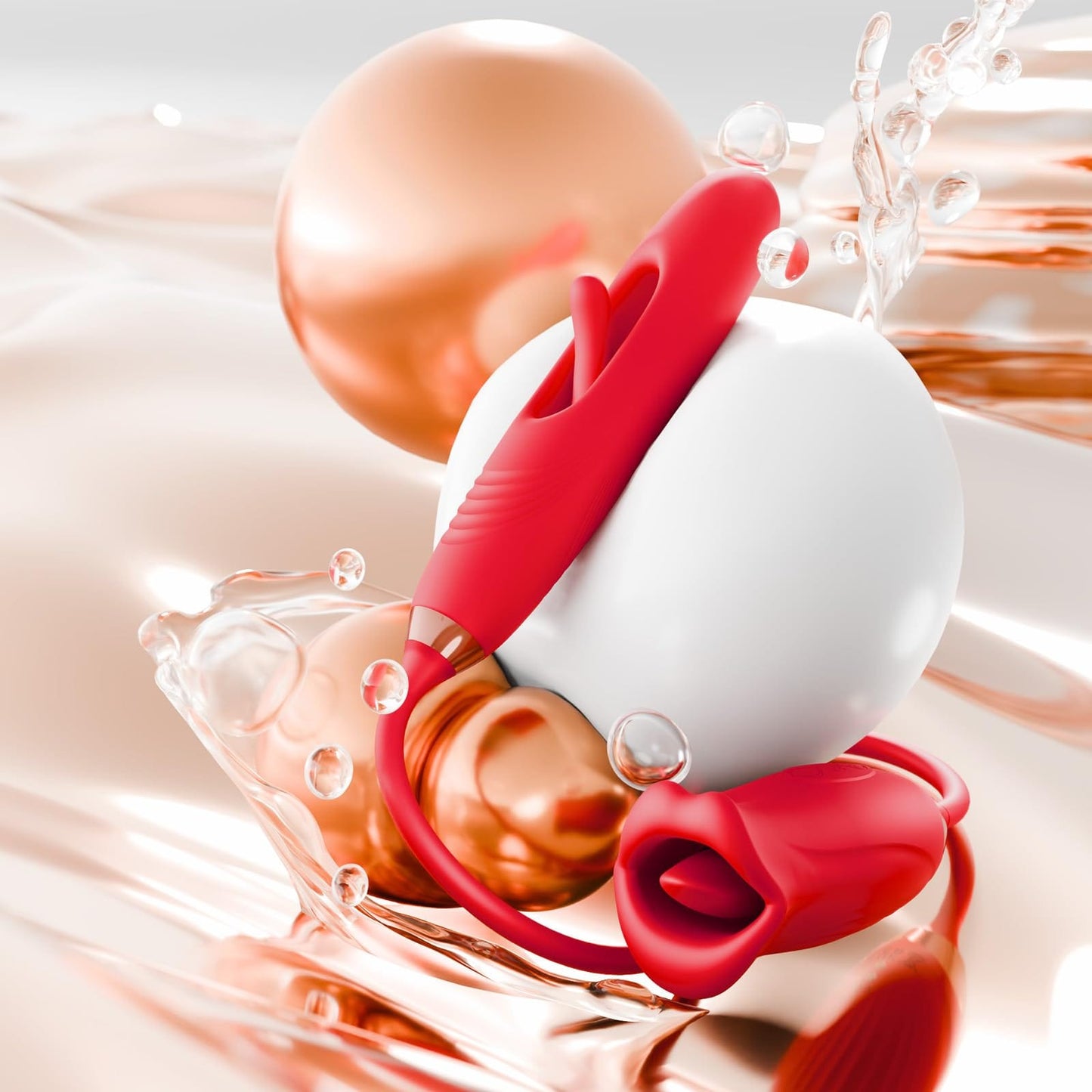 Rose Muncher Lip Tongue Suction Vibrator With Patting Dildo Vibrator