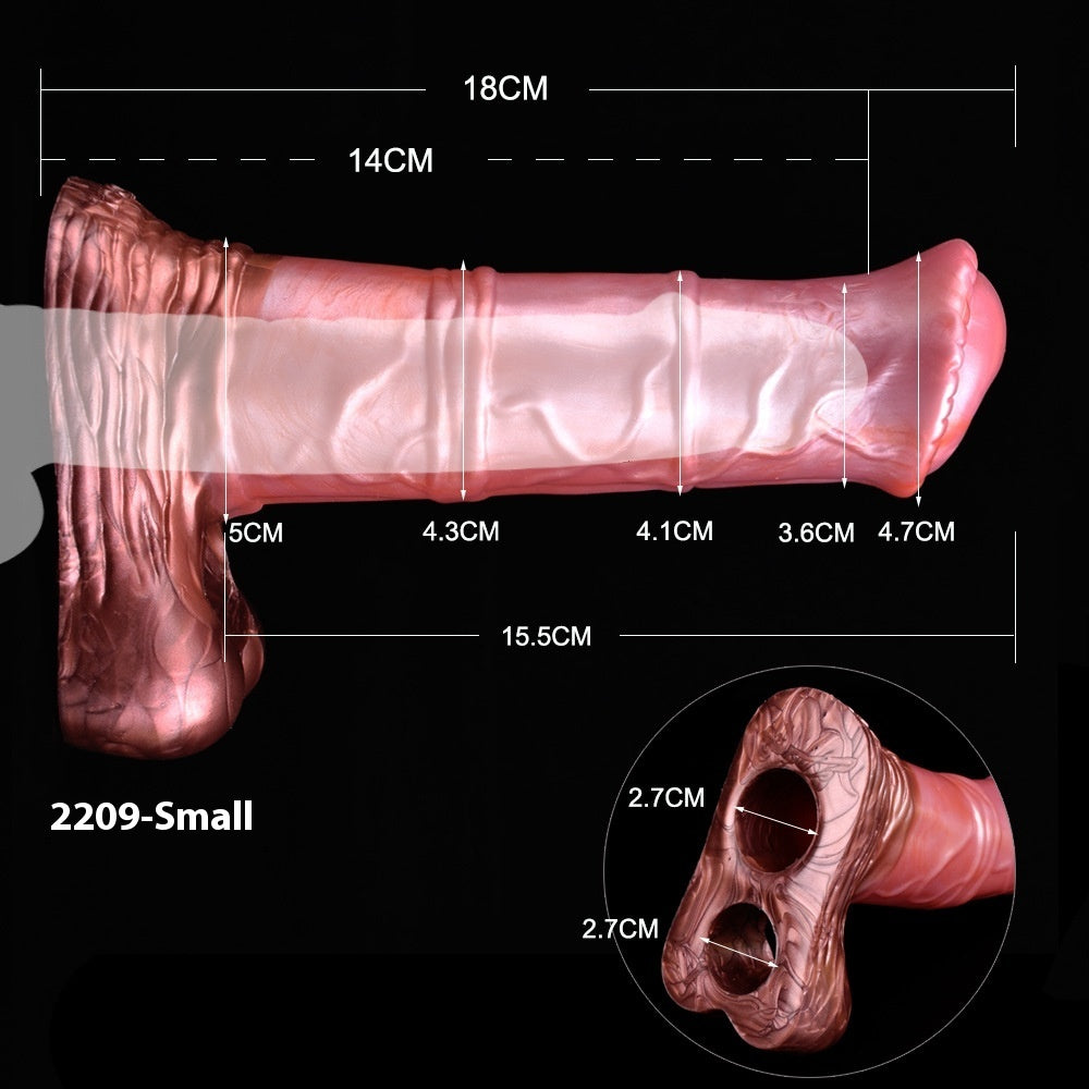 Colorful Empty Sweat Horse Penis Set Men's Chastity Lock Scrotum Ring