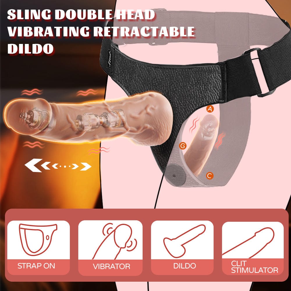 Wearable Double-headed Thrusting Dildo Vibrator For LGBT