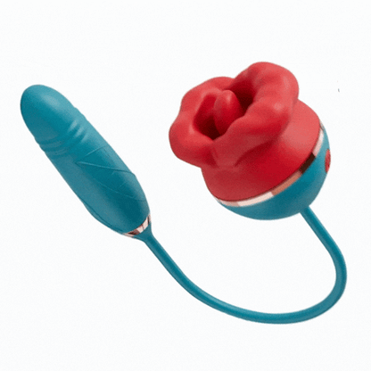 3 In1 Big Mouth Sucking Tongue Licking Vibrator & Thrusting Bullet Vibrator