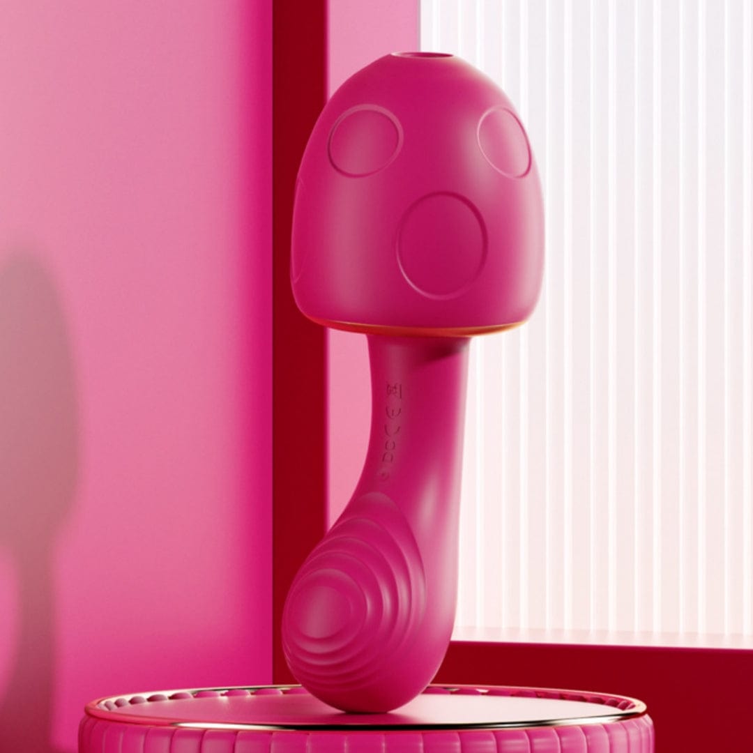 Mushroom - shaped Sonic Sucking Heating Clitoral G-spot Vibrator