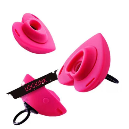 Lockink Pink Love-shaped Wearable Clitoral Suction Vibrator With Remote Control