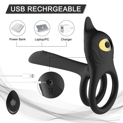 Wireless Remote Control Vibration Horseshoe Ring Male And Female Co-shock Device
