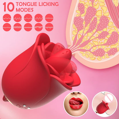 Rose Toys Nipples Clitorals Stimulator With Tongue For Women