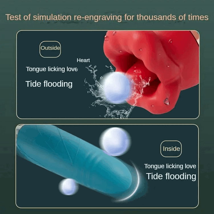 3 In1 Big Mouth Sucking Tongue Licking Vibrator & Thrusting Bullet Vibrator