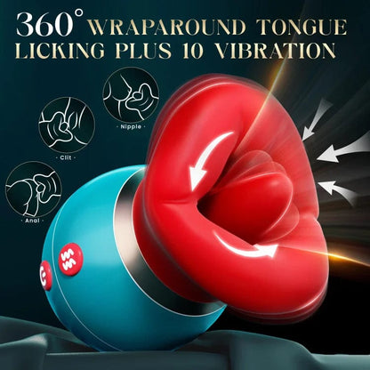 3 in 1 App Remote Control Big Mouth Vibrator With 360° Tongue Licking & Sucking & Vibrating