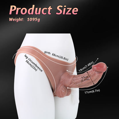 Solid Penis Pants with Water Spray – Simulated Ejaculation, Wearable AV Silicone Toy