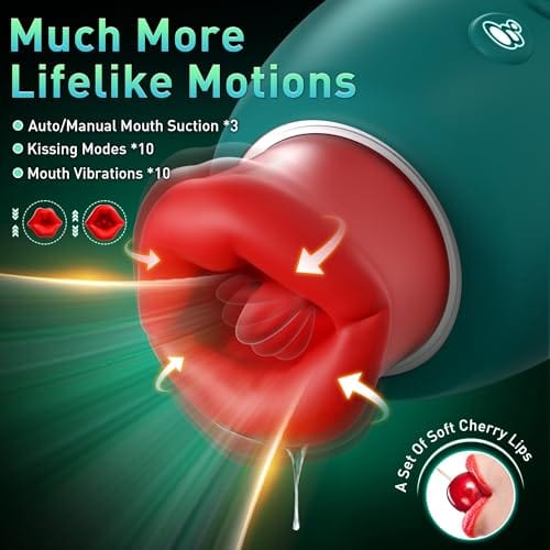 4 IN 1 Rose Sex Toy Adult Toys Licking Vibrater with 10 Mouth Kissing Vibrations