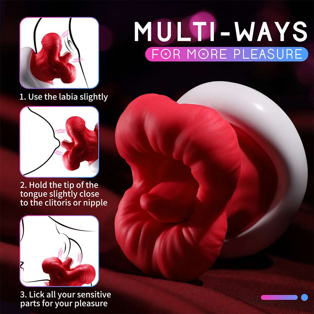 Big Mouth Upgraded Tongue Licking Vibrator for Women with 8 Vibrating Tongue Licking Modes