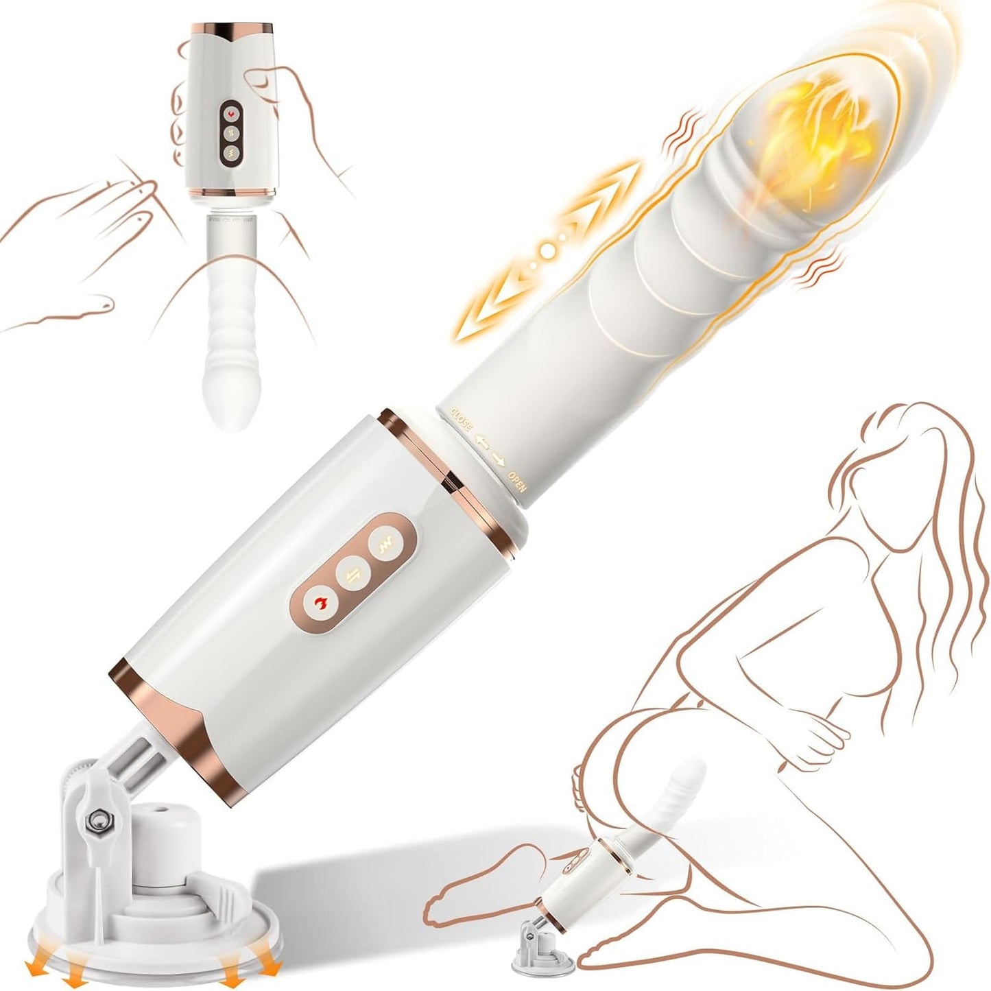 Honey 7 Thrusting Heating Sex Machine Vibrator with Sucker
