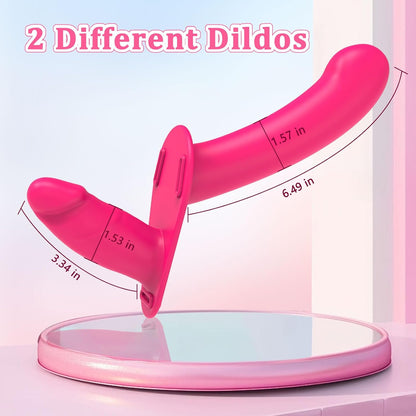Lesbian Strap-on Dildo Vibrator Double-ended Dildo with Remote Control