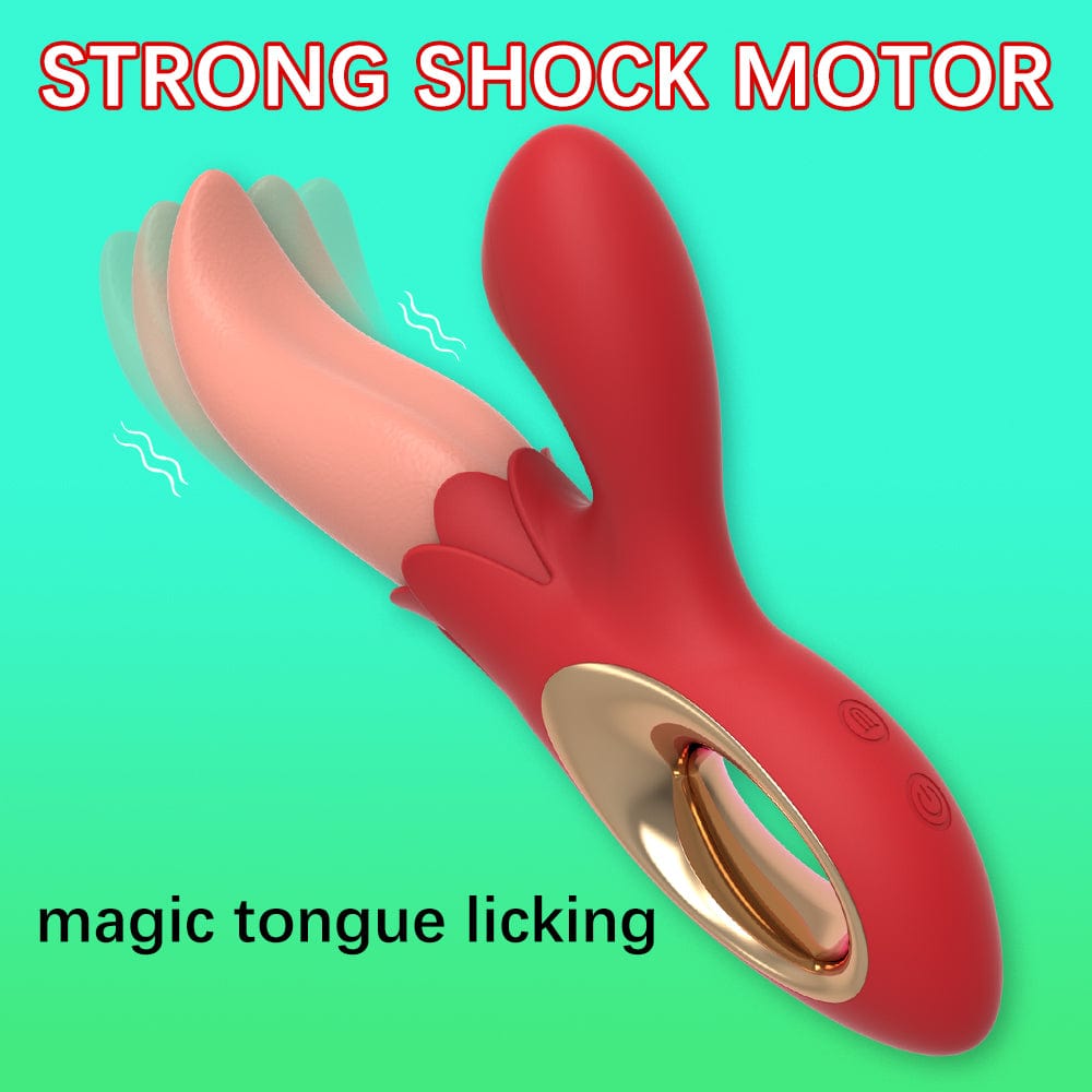 Multiple Frequency Conversion Sucking / Tapping Rose Tongue-licking Vibrator