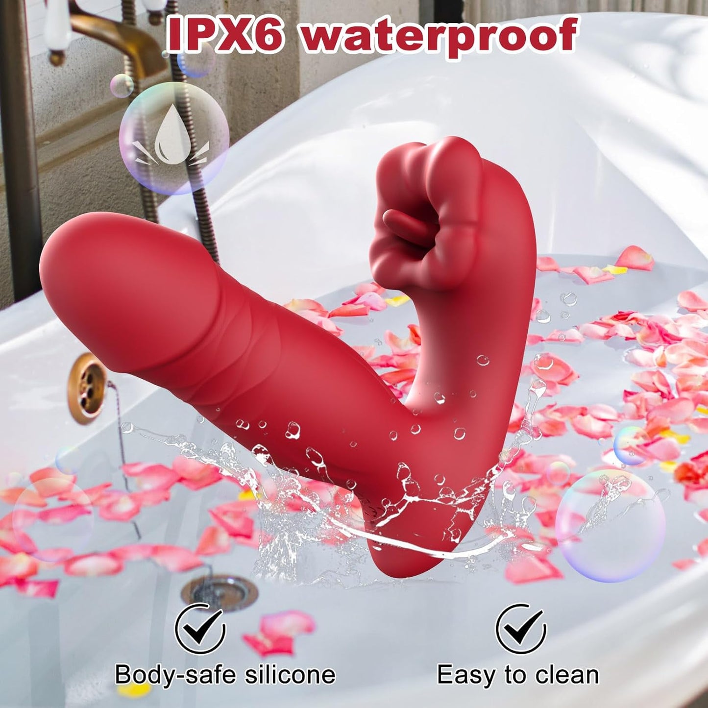 Mouth Licking Thrusting Wearable G spot Vibrator with App Control