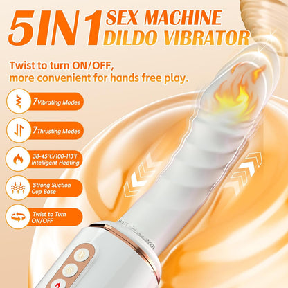 Honey 7 Thrusting Heating Sex Machine Vibrator with Sucker