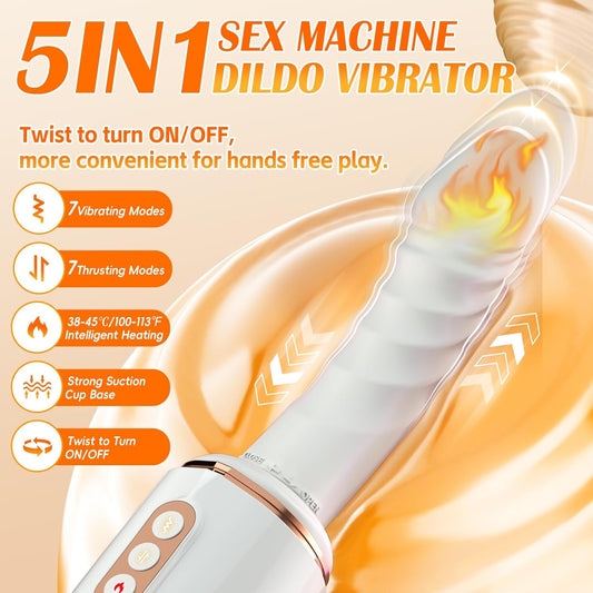 Honey 7 Thrusting Heating Sex Machine Vibrator with Sucker