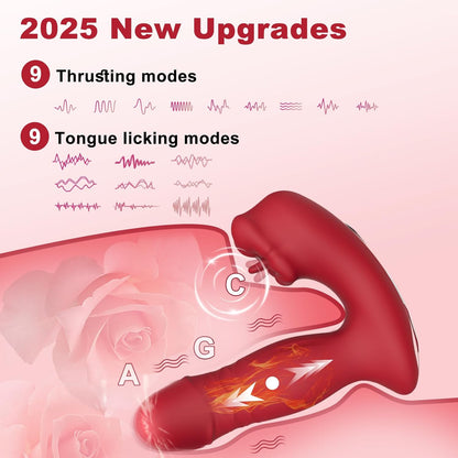 Mouth Licking Thrusting Wearable G spot Vibrator with App Control