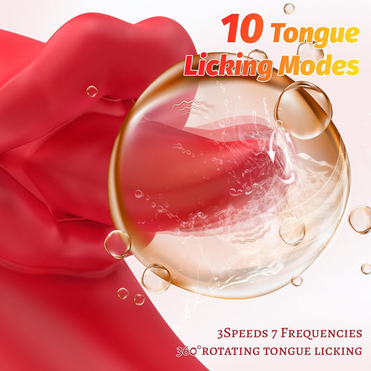 Angel Kiss 4 In 1 Rotating Tongue Licking Vibrating G-Spot Dildo Vibrator