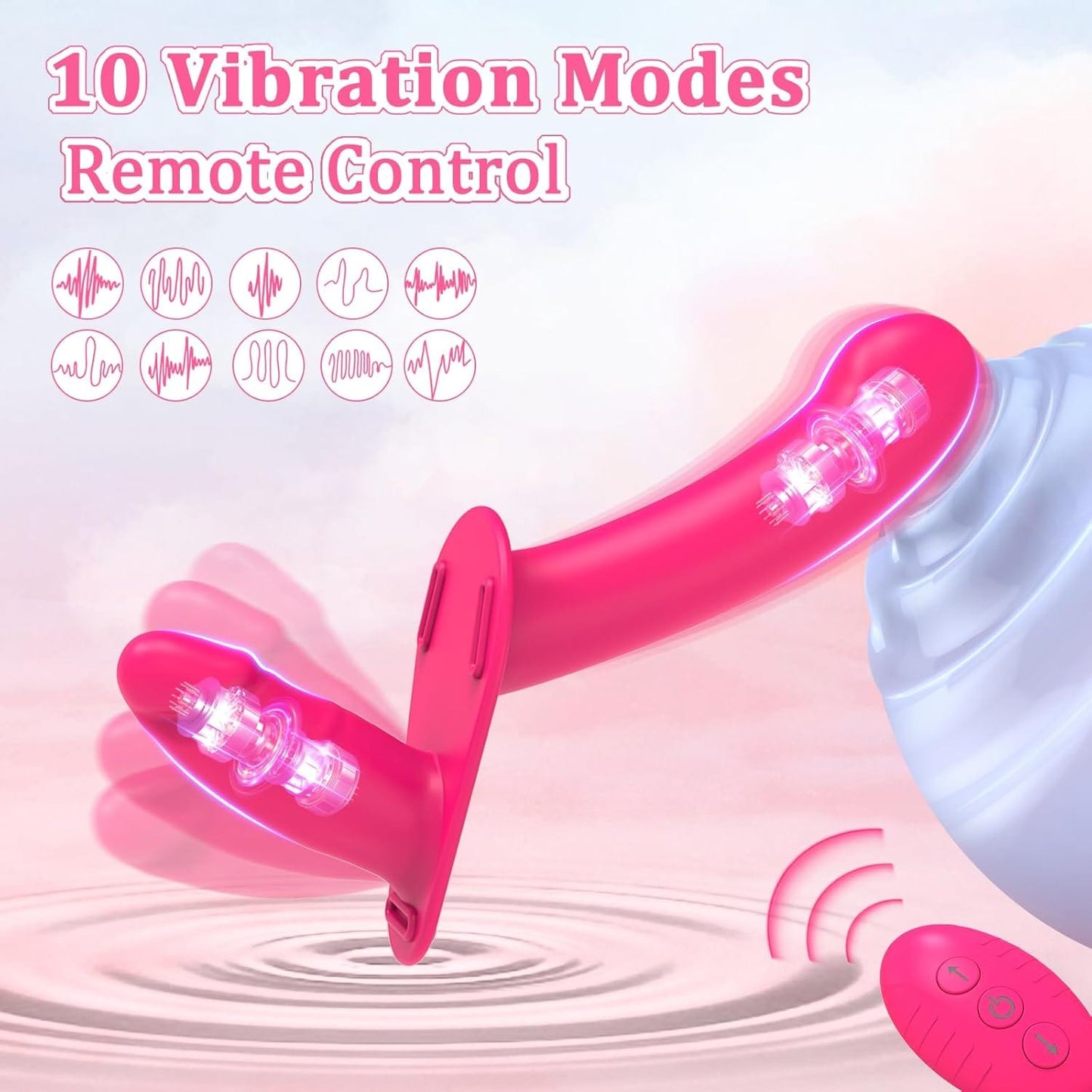 Lesbian Strap-on Dildo Vibrator Double-ended Dildo with Remote Control