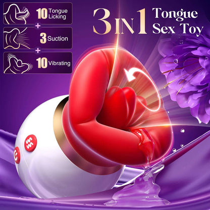 3IN1 Big Mouth Shaped Sex Toy Sucking Vibrator Adult Toys