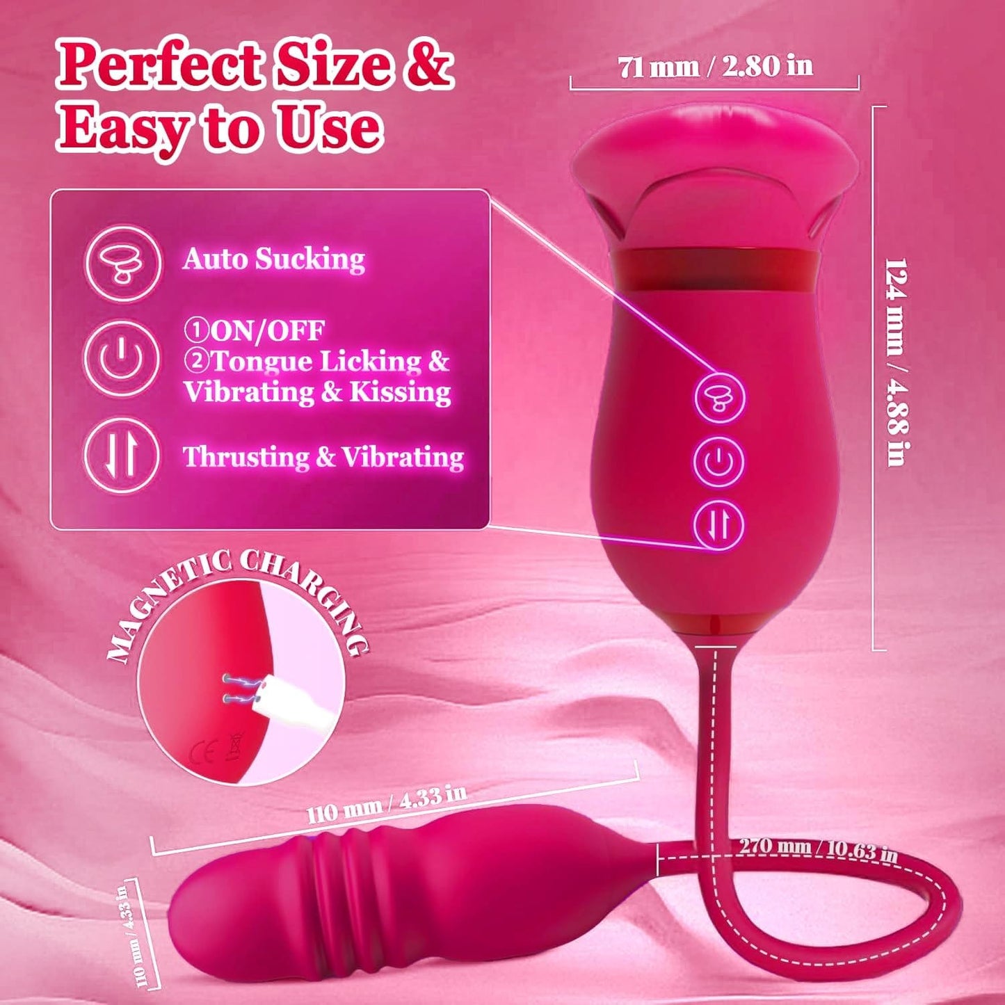 Big Mouth 5 In 1 Mouth Suction Clitoris Thrusting G-spot Vibrator