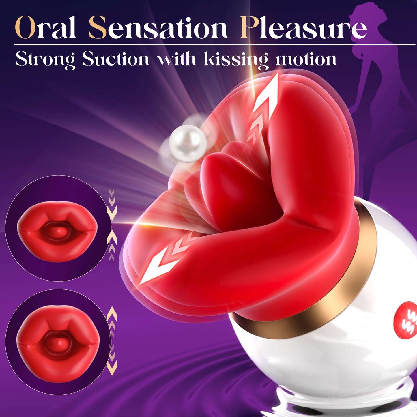 3IN1 Big Mouth Shaped Sex Toy Sucking Vibrator Adult Toys