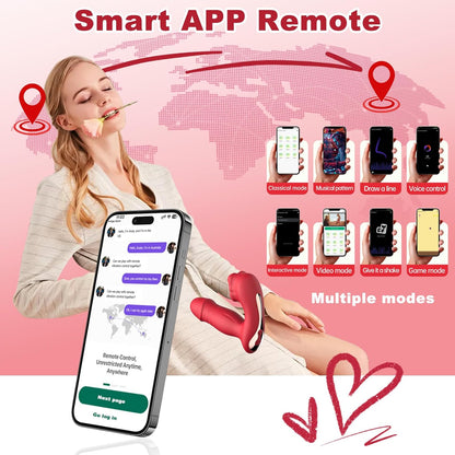 Mouth Licking Thrusting Wearable G spot Vibrator with App Control