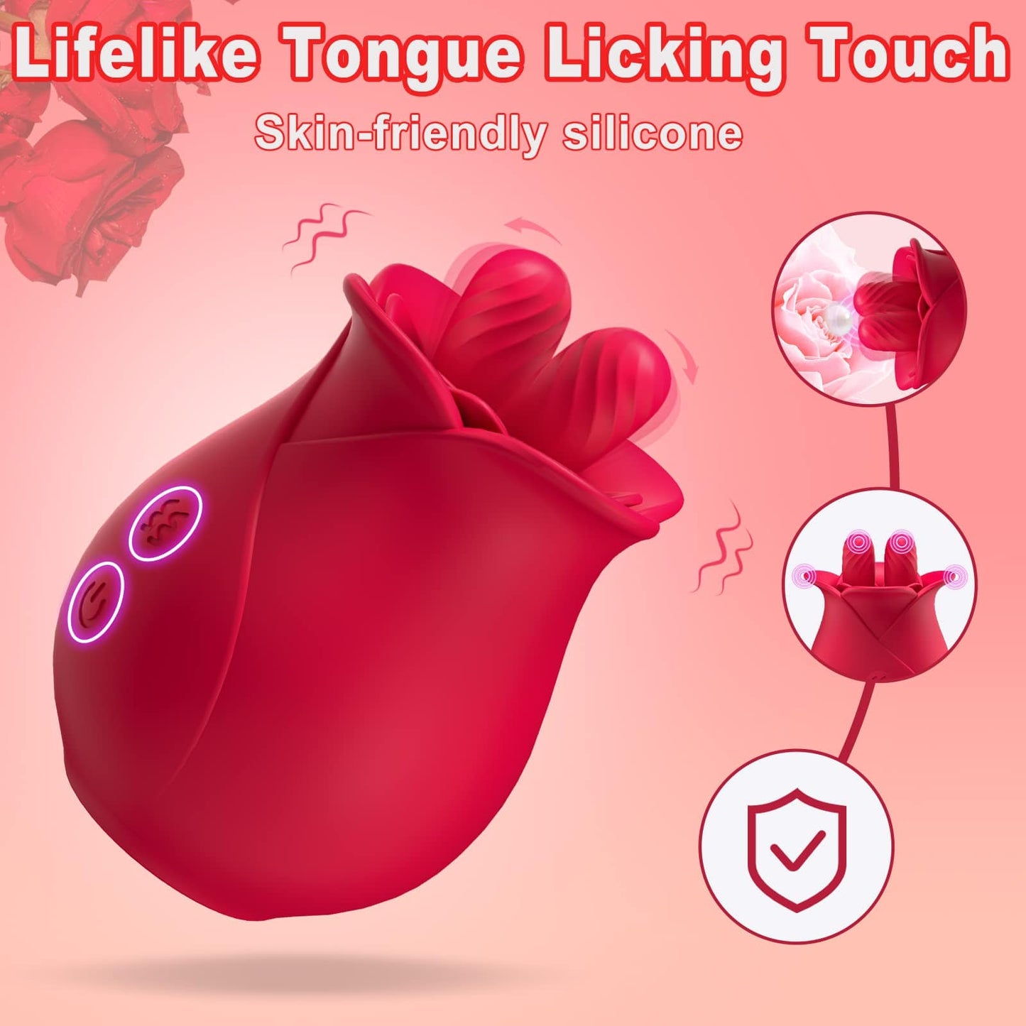 Rose Romeo Double Tongue Lick Shaker clitoral nipple orgasmic sex toy