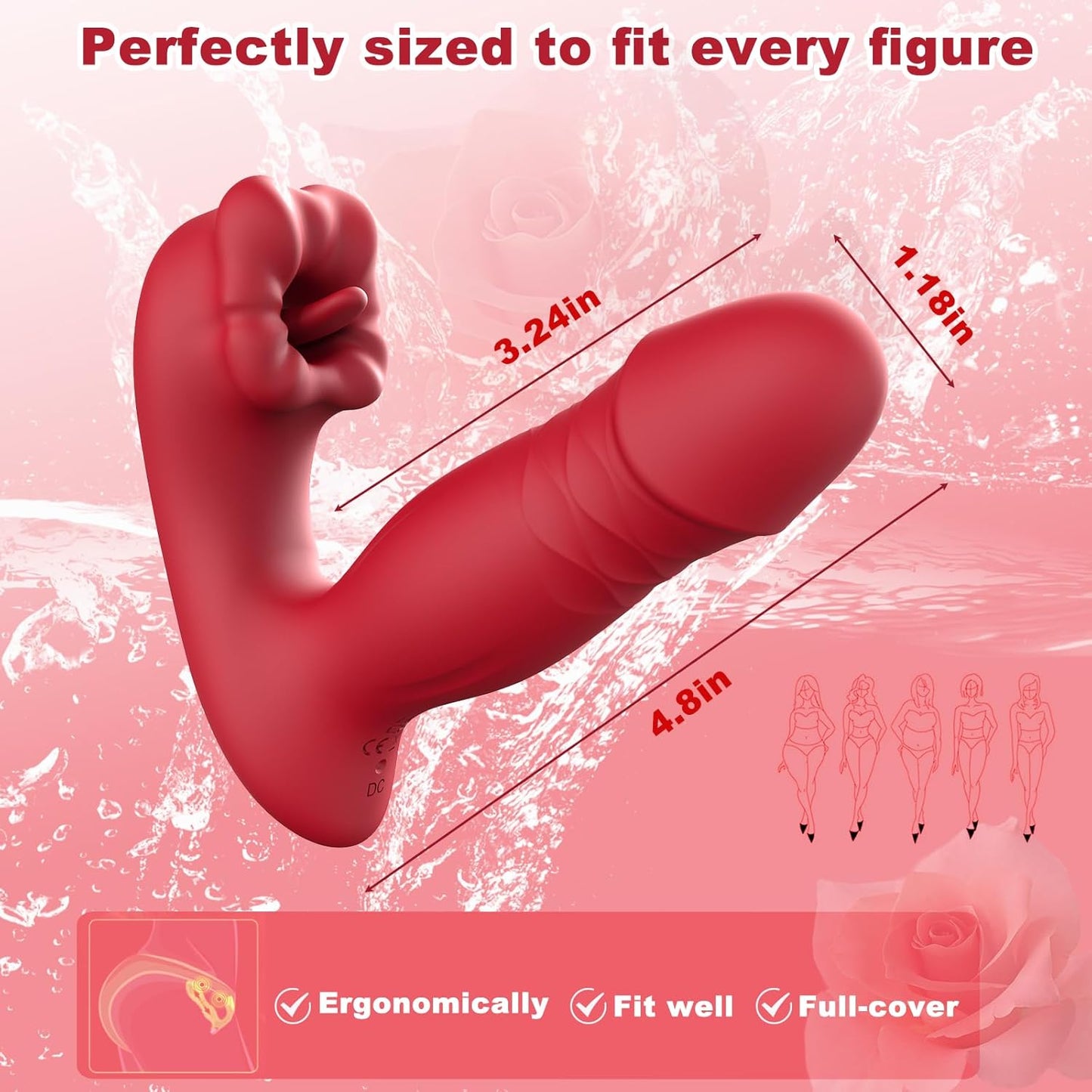 Mouth Licking Thrusting Wearable G spot Vibrator with App Control