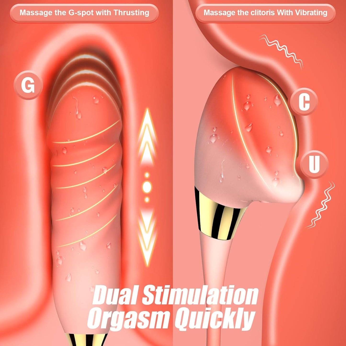 Mushroom 2 Pro Clit Nipple Vibration G Spot Thrusting Vibrator