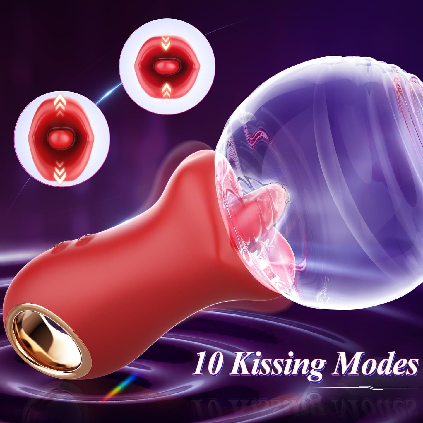 3IN1 Handle Mouth-Shaped 10 Tongue Licking Kissing