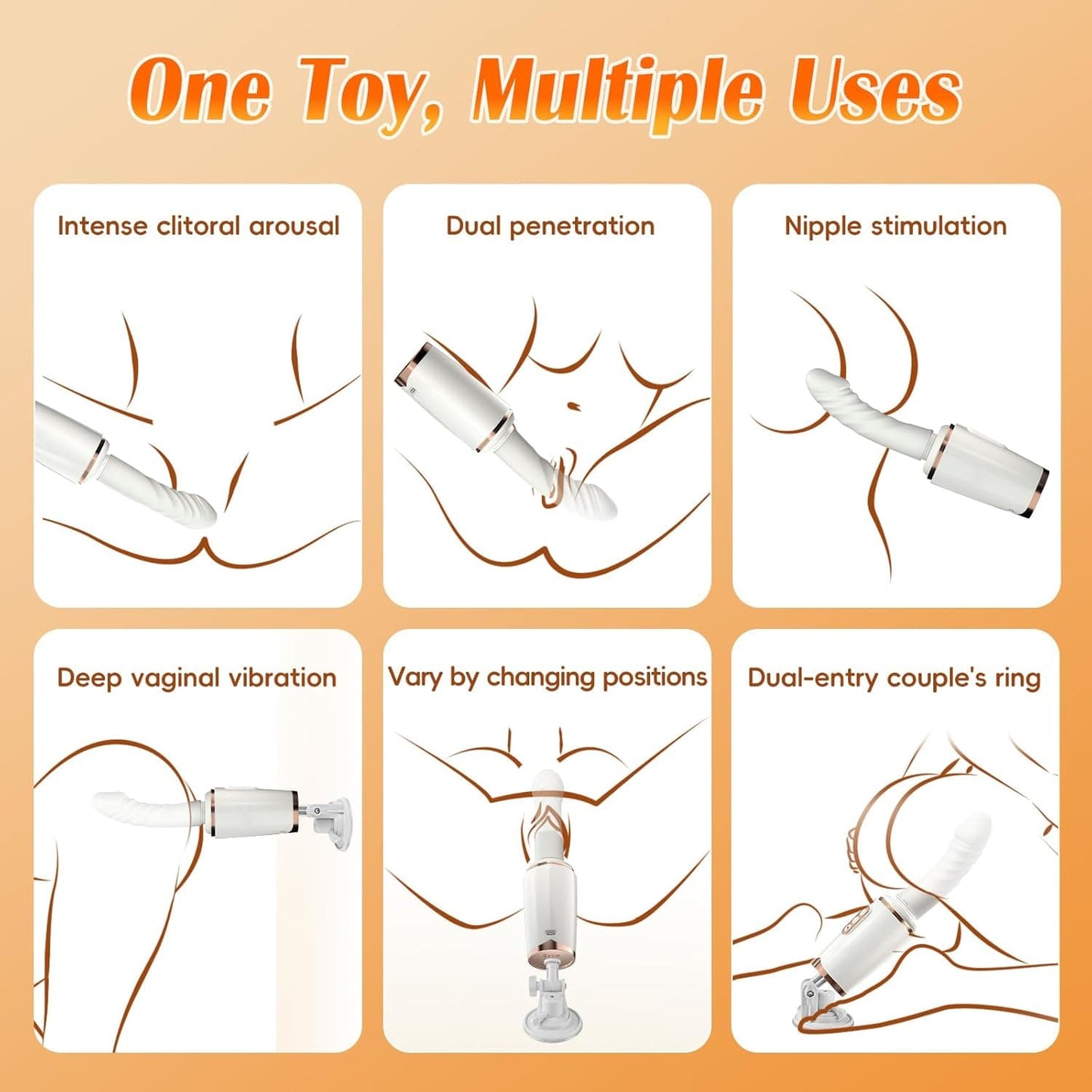 Honey 7 Thrusting Heating Sex Machine Vibrator with Sucker