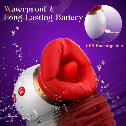 3IN1 Big Mouth Shaped Sex Toy Sucking Vibrator Adult Toys