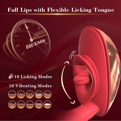 Flirting Vibrating Egg Dual Function Stimulation Vibration Licking Clitoral Big mouth
