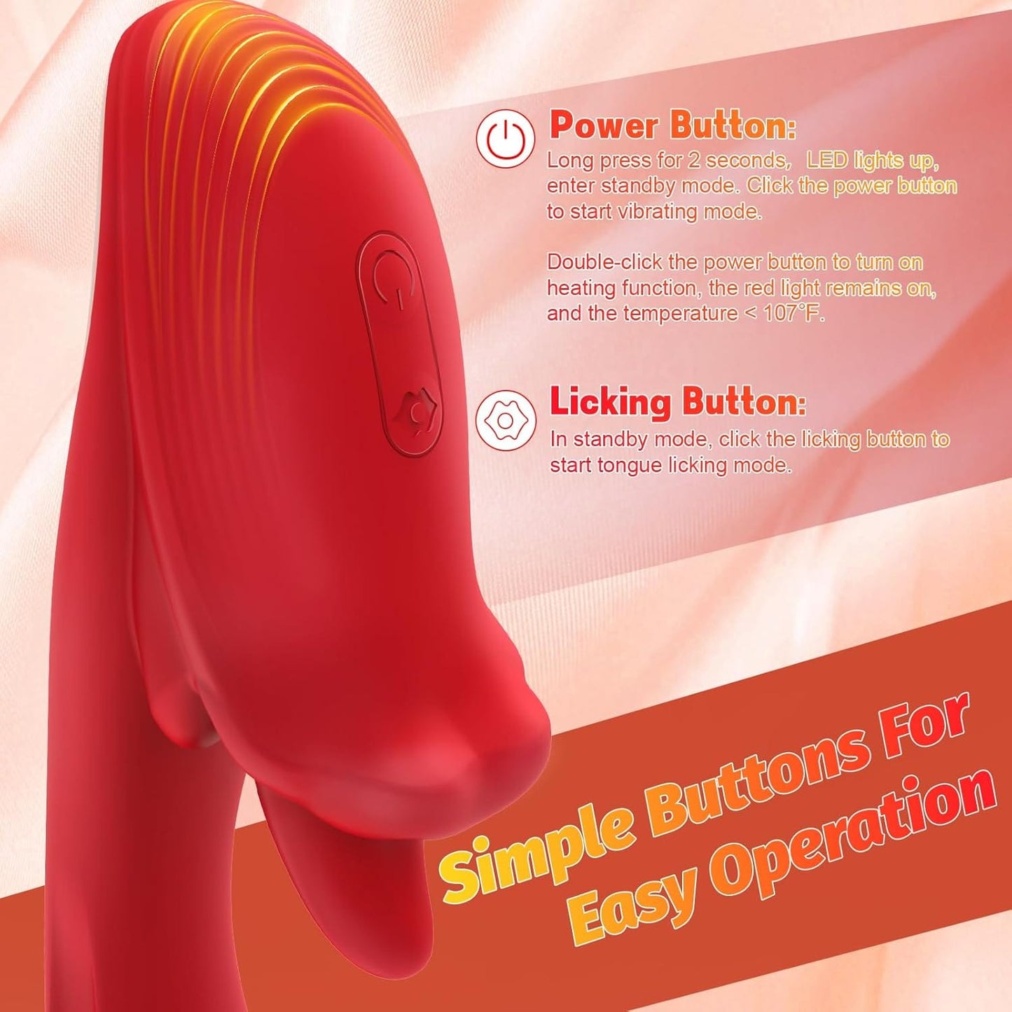 Angel Kiss 4 In 1 Rotating Tongue Licking Vibrating G-Spot Dildo Vibrator