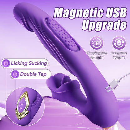 Rose Muncher Mouth Biting Tapping Ultimate Pleasure G Spot Vibrator
