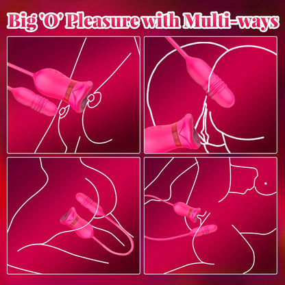 Big Mouth 5 In 1 Mouth Suction Clitoris Thrusting G-spot Vibrator