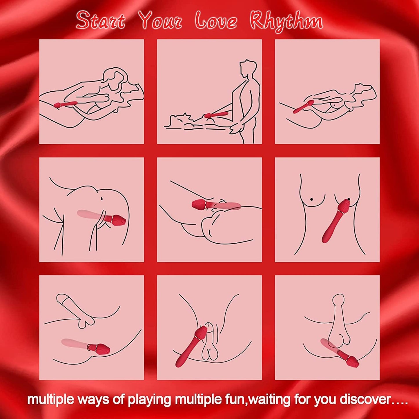 Rose Sucking G Spot Vibrator Clit Sucker Nipple Toy