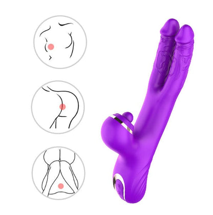 3 In 1 Clitoris Tapping Wiggling G Spot Dildo Vibrator